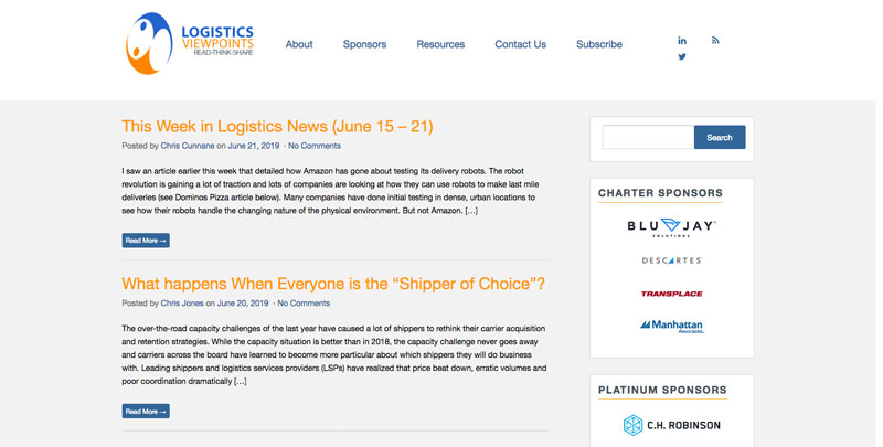 Logistics Viewpoints Website - supply chain resources and news